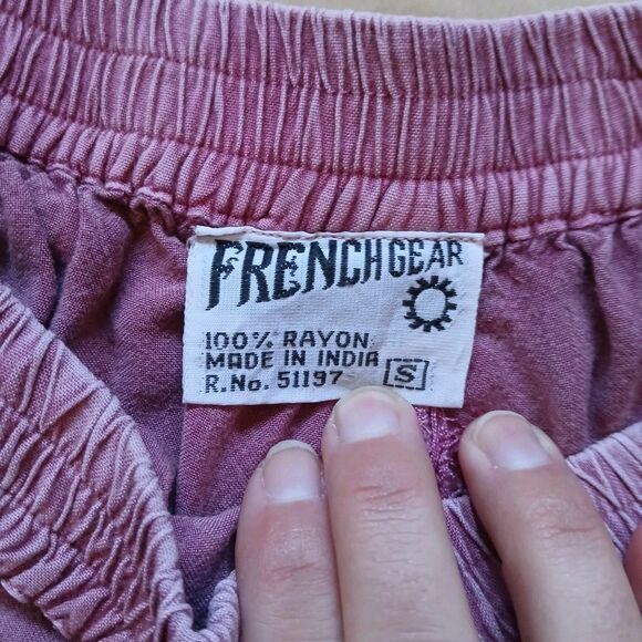 Vintage French Gear Marroon 2 piece Set Size S Shirt & Pants Embroidered Velvet - Picture 7 of 13